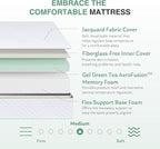 Queen Mattress in a Box, 12 inch Mattresses for Platform Bed Double Size Daybed, Green Tea Memory Foam Mattress for Cool Sleep & Pressure Relief, Medium Firm