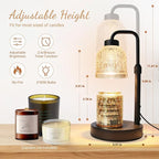 AIFEI Candle Warmer Lamp with Timer, Dimmable Adjustable Height Candle Lamp, Birthday Gifts for Women Mom Sister Friends, Candle Warmer Gifts New Home Decor, Candle Lamp Warmer with 2 Bulbs - Black