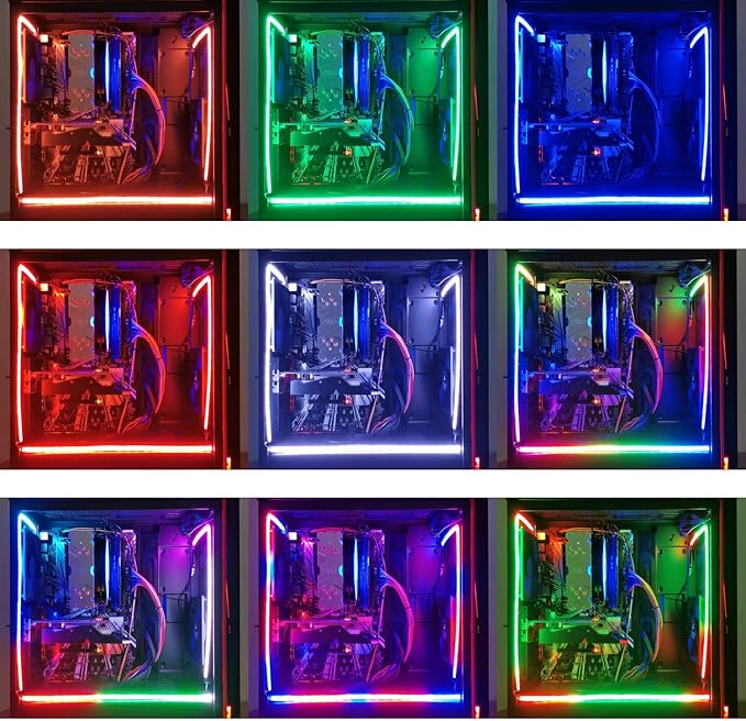 airgoo Addressable RGB PC LED Strip, AG-NEON-LS1 Diffused Silicon Rubber Tube Neon Strip, for 5V 3-pin argb Header or AG-DRGB16 SignalRGB Controller(Not Included), Come with Magnetic Brackets