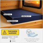 Foamma 2" x 24" x 72" Water Resistant Gel Memory Foam RV Bunk Mattress, Firm High Density Foam Base, Comfortable and Durable Polyester Cover, Truck, Camper, Travel Trailer, Made in USA!