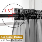 Aiyufeng 2 Panels Black Sheer Valance 14 Inch Length, Short Curtains for Bedroom, Kitchen Curtains for Small Window, Dual Rod Pocket (40 by 14 Inches Long)