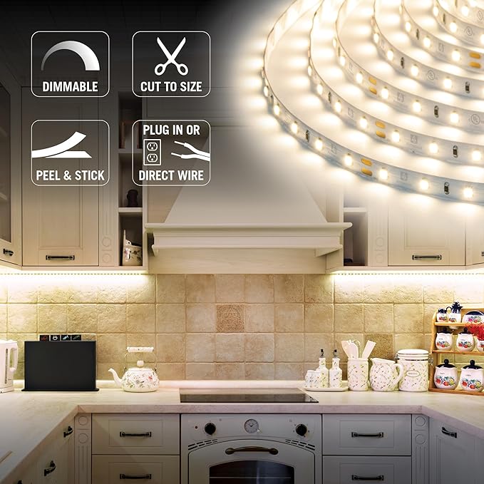 Armacost Lighting RibbonFlex Home AC Dimmable Bright White LED Tape Light Kit 4000K (5M),16.4 ft,425502