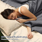 PHF 100% Cotton Waffle Weave Blanket King Size for Bed,Snag Proof Lightweight Breathable Moisture-Wicking Throw for Couch,Great for Layering in Cold Weather,Machine Washable,Home Decor Gift-Charcoal