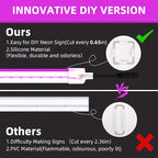 Lamomo LED Strip Lights, 32.8Ft Purple Neon Led Rope Lights, 0.65in/Cut DIY Flexible Silicone Waterproof 24V Led Light Strip for Bedroom,Indoor, Living Room, Kitchen（Power Adapter not Included）