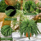 45" Fake Ferns, Realistic Large Artificial Bush Plants, 2 Artificial Boston Ferns with 59 Fronds for Outdoors Planter Indoor Home Garden Porch Decor