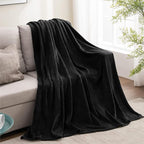 BEDELITE Fleece Blanket Black Throw Blanket for Couch & Bed, Luxury Plush Cozy Fuzzy Blanket 50" x 70", Super Soft Warm Lightweight Fall Throw Blanket for Travel Camping