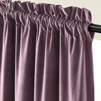Lazzzy Velvet Blackout Curtains Thermal Insulated Room Window Drapes Super Soft Luxury Curtains for Living Room Bedroom Rod Pocket 2 Panels, Lavender Purple, 52" W x 84" L