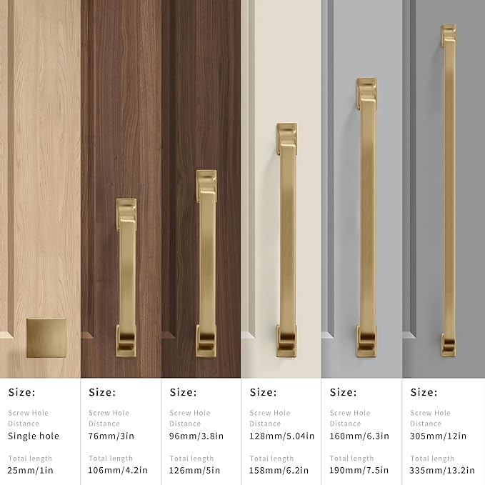 khtumeware | Appliance Handle Pull | Brushed Satin Brass | 18 in (457 mm) Center-to-Center Drawer Pull | 3 Pack| Kitchen and Bathroom Cabinet Hardware | Furniture Hardware