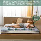 MAXYOYO Grey Triangle Futon Mattress, Japanese Floor Mattress Quilted Bed Mattress Topper, Extra Thick Folding Sleeping Pad Breathable Floor Lounger Guest Bed for Camping, King