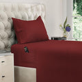 DREAMCARE Twin XL Sheet Sets – 3pcs Cooling Sheets – up to 15” Deep Pocket Twin XL Sheets Set – Hotel Luxury Sheets & Pillowcases – Superior Softness 100% Fine Microfiber with Side Pocket – Burgundy