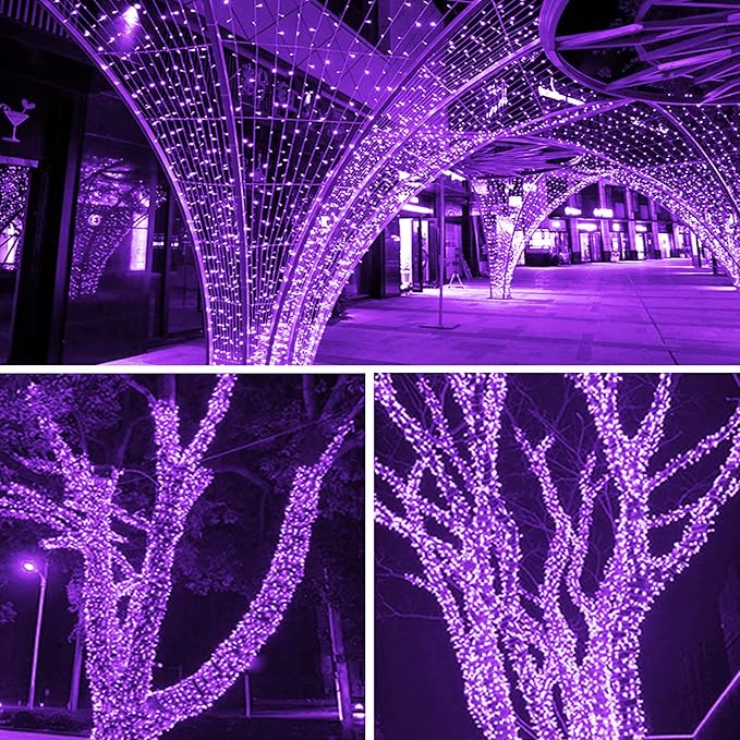 Battery Operated String Lights with Remote Timer - Waterproof, 8 Modes, Purple (16.4ft) for Bedroom, Garden, Party, Xmas Tree, Indoor/Outdoor Decorations