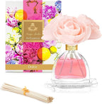 AGRARIA AirEssence Flower and Reed Diffuser Set, Handmade Sola Flower Botanical Home Fragrance Set, Scented Oil Reed Diffuser Gift for All Occasions