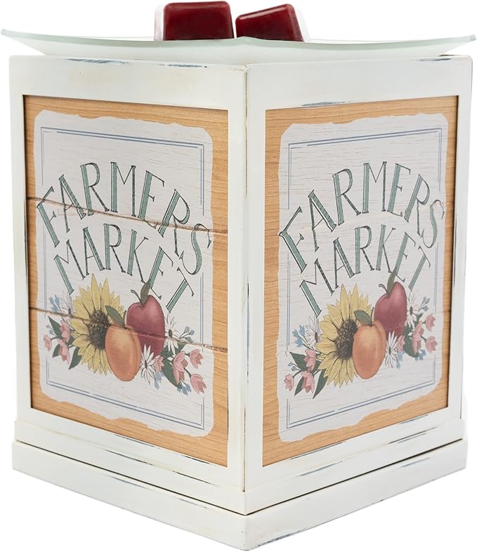 Scentsationals Wax Melt Warmer, Wax Warmer for Scented Wax Melts - Spring Collection Farmers Market - Candle Wax Melter for Fragrance Cubes and Tarts