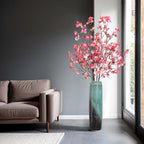 4 Pcs Artificial Cherry Blossom Flower Branches, Bulk Silk Faux Flowers Real Touch Bouquet for Home Wedding Party Centerpieces Spring Summer Decor, Vase Not Included(Deep Pink)