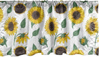 Ambesonne Sunflower Window Valance, Agricultural Pattern Botanical Inspiration Hand-Drawn Flowers, Curtain Valance for Kitchen Bedroom Decor with Rod Pocket, 42" x 12", Reseda Green Dark Brown