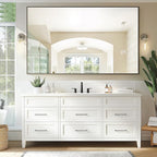 Bathroom Vanity Mirror for Wall, 60" x 36" Metal Framed Rectangular Bathroom Wall Mirror for Over Sink, HD Shatterproof Glass, Hangs Horizontally or Vertically(Black)