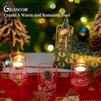 Glasseam Tea Lights Candle Holder: Set of 12 Decorative Modern Clear Glass Cylinder Candle Holders for Table Wedding Centerpiece Birthday Party Decorations