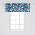 Ambesonne Spaceship Window Valance Pack of 2, Hand-Drawn Cartoon Spaceships Planets and Stars Outer Space Exploration Theme, Rod Pocket Curtain Valances for Kitchen Bedroom, 42" X 18", Violet Blue