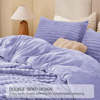 BEDELITE Fleece Twin Comforter Set -Super Soft & Warm Fluffy Lavender Bedding, Luxury Fuzzy Heavy Bed Set for Winter with 1 Pillow case