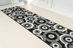 Custom Length Cut to Size Modern Farmhouse Carpet Runner Rug for Hallways, Non Slip Rubber Backed, 31 inch Wide X Customized Length, Geo Black, 31 inch X 7 feet