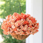 Artificial Fake Hanging Flowers with Basket for Fall Decoration, 12 Bundles Faux Silk Morning Glory Plants for Outdoor Planters, Realistic UV Resistant Artificial Flowers for Outside Porch Garden