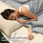 PHF 100% Cotton Waffle Weave Blanket King Size for Bed,Snag Proof Lightweight Breathable Moisture-wicking Throw for Couch,Great for Layering in Cold Weather,Machine Washable,Home Decor Gift-Light Grey