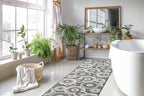 Custom Length Cut to Size Retro Modern Geometric Carpet Runner Rug for Hallways, Non Slip Rubber Backed, 31 inch Wide X Customized Length, Geo Grey, 31 inch X 14 feet