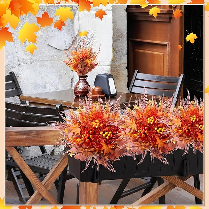 250 Pcs Artificial Fall Greenery Stems Bulk Thanksgiving Eucalyptus Leaves Silver Dollar Foliage Floral Picks and Sprays Fake Faux UV Resistant for DIY Bouquet Vase Arrangement Table Decor