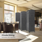 6 Panel Room Divider,6Ft Folding Privacy Screen,Tall - Extra Wide Foldable Panel Partition Wall Divider with Diamond Double-Weaved Hand-Woven Design Room Screen Divider