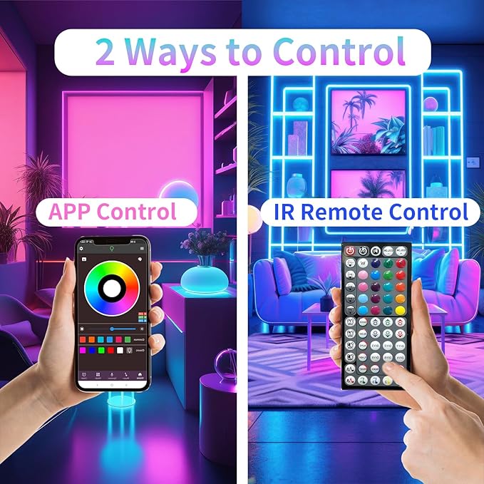 LED Lights for Bedroom 150FT, RGB LED Strip Lights Music Sync, Led Light Strip with Remote & App Control, DIY Color Changing Led Lights for Room Decor Aesthetic and Party Ambiant Lighting