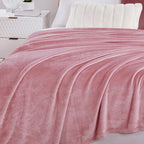 Walensee Fleece Blanket Plush Throw Fuzzy Lightweight (Throw Size 50x60 Blush) Super Soft Microfiber Flannel Blankets for Couch, Bed, Sofa Ultra Luxurious Warm and Cozy for All Seasons