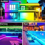 500ft Outdoor LED Strip Lights Waterproof,IP68 Outside Led Light Strips Waterproof,Color Changing with App/Remote Control,Music Sync RGB Outdoor Led Rope Lights for Bedroom（2 rolls of 250ft ）