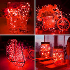 ZGWJ 50 Pack Fairy Lights Battery Operated, 7ft 20 Mini LED Fairy String Lights Silver Wire 3 Modes for DIY, Parties, Wedding, Bedroom, Halloween Christmas Decoration Red