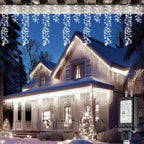 Brightown Cluster Icicle Lights for Outside, 20Ft 1125 LED Christmas Lights Outdoor with 30 Drops, Icicle Christmas Light with Timer Function for House Roofline, Pure White