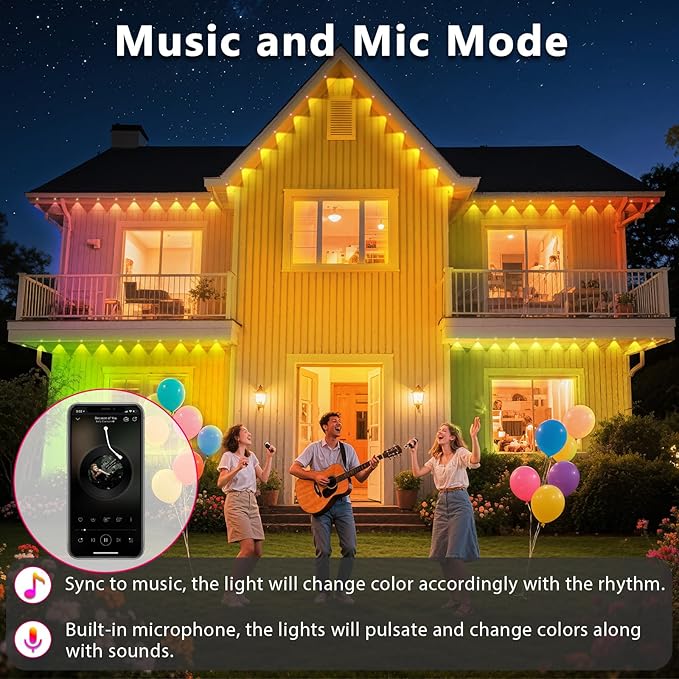 500Ft Outdoor LED Strip Lights Waterproof,Music Sync RGB IP68 Outside Led Rope Lights with App and Remote,Exterior for Deck,Balcony,Roof,Garden,Pool (150M)