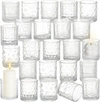 24pcs Assorted Votive Candle Holders - Clear Glass Tea Lights Candle Holder in Bulk, Tealight Candle Holder for Table Centerpiece Wedding Decor Home Decoration