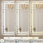 40‘’x30'' Lighted Mirrors for Bathroom Wall Backlit + Front Lit, Rectangular LED Bathroom Mirror Frameless with Lights Anti Fog, Dimmable, 3 Colors,Tempered Glass, Shatter-Proof