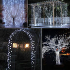 AMIR Upgraded Solar String Lights Outdoor, 39Feet 120 LED 8 Modes Copper Wire Light, Solar Powered Fairy Lights, Waterproof Solar Decoration Lights for Garden Yard Party Wedding Christmas (White)