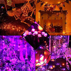 Halloween String Lights End-to-End Plug 8 Modes Timer Remote 108FT 300 LED IP65 Outdoor Waterproof UL Certificated Indoor Fairy Lights Garden Christma Trees Parties Decoration Purple- Orange