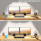 Micomlan Architect Desk Lamp with Clamp, Led Desk Lamp for Home Office with Remote Control, 24W Bright Dimmable Computer Light with Atmosphere Lighting Adjustable Table Light(Remote)