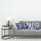 Ambesonne Vintage Throw Pillow Cushion Case Pack of 4, Abstract Grunge Effect Brushstrokes and Waving Striping Stains Paisley Drops, Modern Accent Double-Sided Digital Printing, 24", Violet Blue White