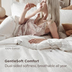 Bedsure 100% Cotton Duvet Cover King Size with Fitted Sheet - 4 Pieces Coconut White Waffle Weave Bedding Set, GentleSoft™ and Breathable, Includes 1 Duvet Cover 104x90, 1 Fitted Sheet, 2 Pillow Shams