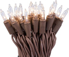 612 Vermont 50 Clear Mini Christmas String Lights on Brown Wire Cord, UL Approved for Indoor/Outdoor Use, 9 Foot of Lighted Length, 11 Foot of Total Length