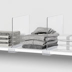Aolloa 12 PCS Shelf Dividers for Closet Organization Acrylic Clear Closet Shelf Divider for Wooden Shelving Suitable for Wooden or Vertical Shelves Or Bedroom, Kitchen and Office