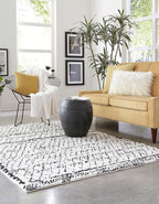 Rugs.com Morocco Collection Rug – 9' x 12' Ivory High-Pile Rug Perfect for Living Rooms, Large Dining Rooms, Open Floorplans