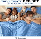 DREAMCARE Full Size Sheets – 4 pc – up to 21” Deep Full Sheet Set – Hotel Luxury Sheets & Pillowcases – Superior Softness 100% Fine Microfiber with Side Pocket – Light Blue
