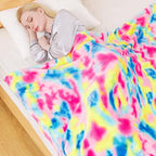 Flannel Colorful Blanket Twin Size for All Season - Premium Lightweight Anti-Static Super Soft Cozy Plush Rainbow Throw, Lightweight Microfiber Winter Warm Blanket 66" x 90"(Rainbow Twin)