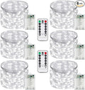 6 Pack Fairy Lights Battery Operated with Remote Control Timer, 26 FT 80 LED String Lights Outdoor Indoor, 8 Modes Twinkle Lights for Christmas Party Wedding Birthday Bedroom Décor (Cool White)