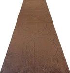 Custom Size Modern Geometric Pattern Carpet Runner Rug for Hallways, Slip Resistant Latex Rubber Backed, 31 inch Wide X Customized Length, Circles Brown, 31 inch X 23 feet