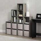 Furinno PASIR Book Shelf, 4-Tier Modern Bookshelf, Open Shelves Bookcase 9" x 12" x 42", for Living Room, Bedroom, Home Office, French Oak